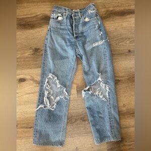 Agolde 90’s Mid Rise Loose Fit Straight Jeans in Fall Out 24